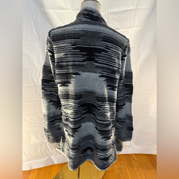 Lucky Brand Cozy Striped Open Front Cardigan - Picture 2 of 5